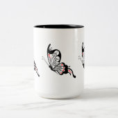 Tasse 2 Couleurs Papillons en dentelle noire 2 (Centre)