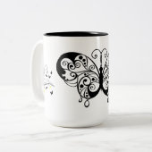Tasse 2 Couleurs Papillons en dentelle noire 3 (Devant gauche)