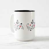 Tasse 2 Couleurs Papillons en dentelle noire 4 (Devant gauche)