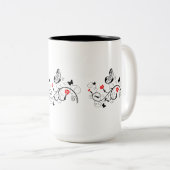 Tasse 2 Couleurs Papillons en dentelle noire 4 (Devant droit)