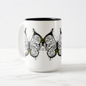 Tasse 2 Couleurs Papillons en dentelle noire 5 (Devant gauche)