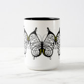 Tasse 2 Couleurs Papillons en dentelle noire 5 (Centre)