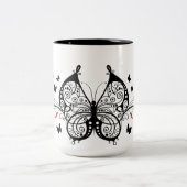 Tasse 2 Couleurs Papillons en dentelle noire 7 (Centre)