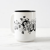 Tasse 2 Couleurs Papillons en dentelle noire 9 (Devant gauche)