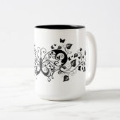 Tasse 2 Couleurs Papillons en dentelle noire 9 (Devant droit)