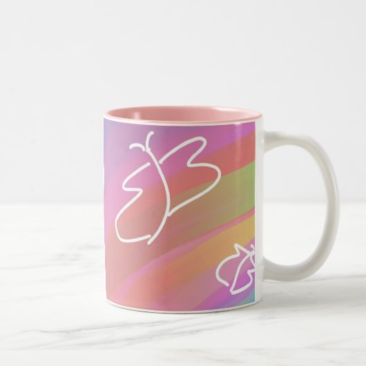 Tasse 2 Couleurs Papillons esquissés (Droit)