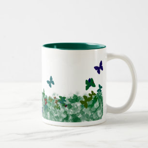 Tasse 2 Couleurs Papillons et fleurs