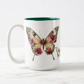 Tasse 2 Couleurs Papillons et Roses (Gauche)