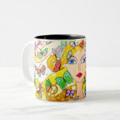 Tasse 2 Couleurs Papillons et une belle puissance pour filles (Devant gauche)
