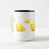 Tasse 2 Couleurs Papillons jaunes simples (Devant gauche)