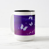 Tasse 2 Couleurs Papillons magiques de minuit (Devant gauche)