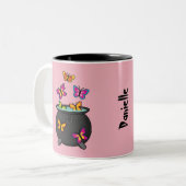 Tasse 2 Couleurs Papillons magiques d'un Cauldron | Ajouter son nom (Devant gauche)