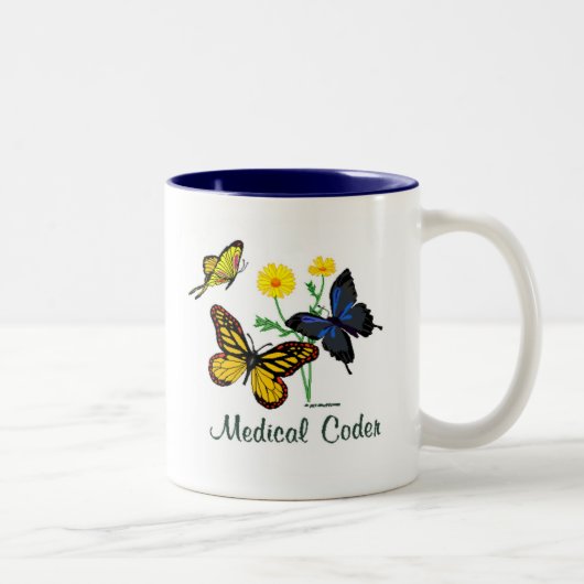 Tasse 2 Couleurs Papillons Médicale de codeur (Droit)