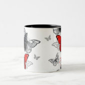 Tasse 2 Couleurs Papillons noirs et rouges volants (Centre)