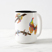 Tasse 2 Couleurs Papillons sur une branche (Devant droit)