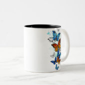 Tasse 2 Couleurs Papillons volants Morpho et Monarch (Devant droit)