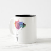 Tasse 2 Couleurs Parachutiste, parachute. Sport de parachutisme. (Devant gauche)