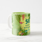 Tasse 2 Couleurs Paradis tropical Anniversaire annuel (Devant gauche)