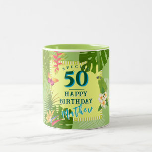 Tasse 2 Couleurs Paradis tropical Anniversaire annuel