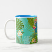 Tasse 2 Couleurs Paradis tropical Anniversaire Turquoise (Gauche)