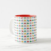 Tasse 2 Couleurs Parapluies en pluie (Devant gauche)