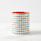 Tasse 2 Couleurs Parapluies en pluie (Centre)