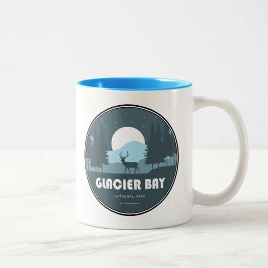Tasse 2 Couleurs Parc national de Glacier Bay Deer (Droit)