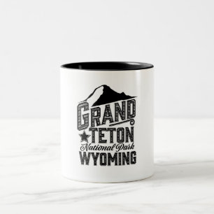 Tasse 2 Couleurs Parc national de Grand Teton, Wyoming Affiche vint