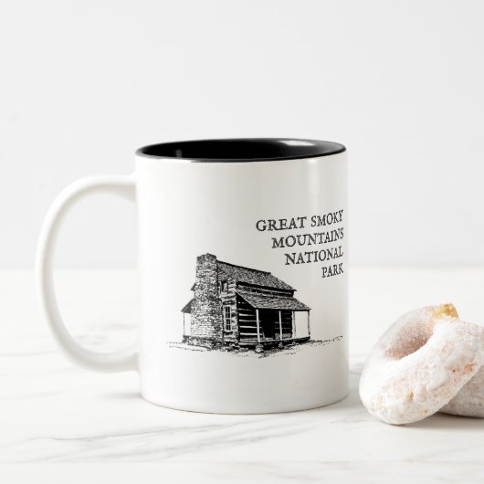 Tasse 2 Couleurs Parc national de Great Smoky Mountains (Avec donut)