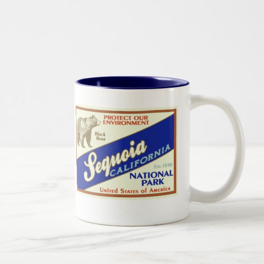 Tasse 2 Couleurs Parc national de séquoia (ours noir) (Droit)