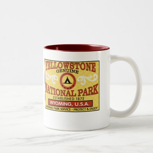 Tasse 2 Couleurs Parc national de Yellowstone (Droit)