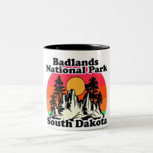 Tasse 2 Couleurs Parc national des Badlands vintage