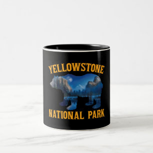 Tasse 2 Couleurs Parc national Vintage de Yellowstone Bear Wyoming