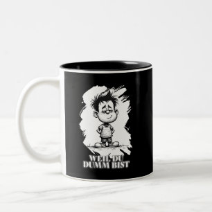 Tasse 2 Couleurs Parce que tu es bête – Motif de déclaration ironiq
