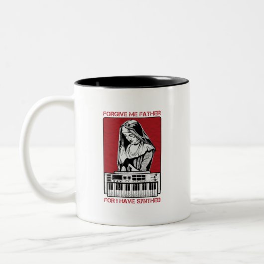 Tasse 2 Couleurs Pardonne-Moi Père Car J'Ai Synthé (Gauche)