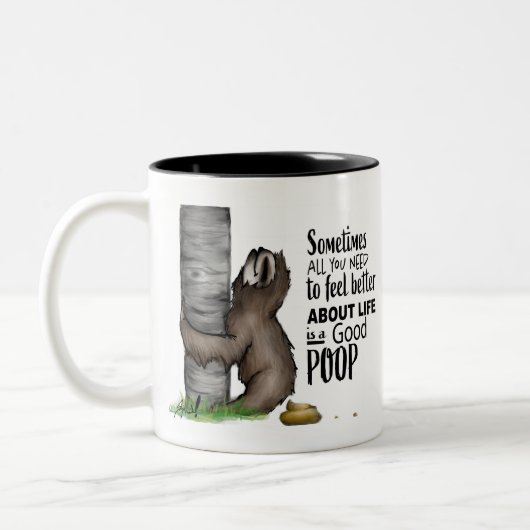 Tasse 2 Couleurs paresse pooping (Gauche)