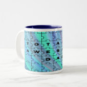 Tasse 2 Couleurs Parfait Puzzle de papa bleu (Devant gauche)