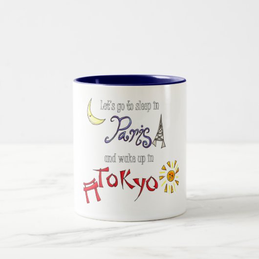 Tasse 2 Couleurs Paris Tokyo (Centre)