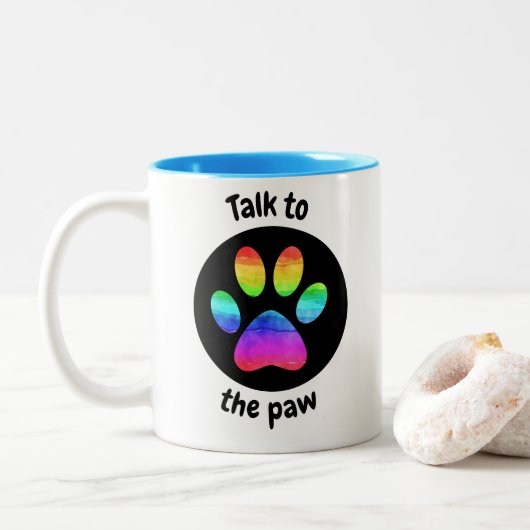 Tasse 2 Couleurs Parle à la patte (Avec donut)