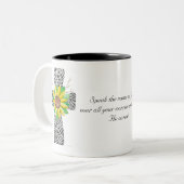 Tasse 2 Couleurs Parlez Jésus Zèbre Imprimer Croix (Devant gauche)