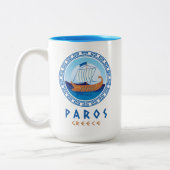 Tasse 2 Couleurs Paros, Grèce Design de navires grecs (Gauche)