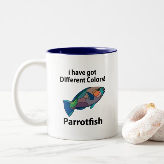 Tasse 2 Couleurs Parrotfish Funny (Avec donut)