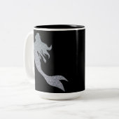 Tasse 2 Couleurs Parties scintillant d'argent étincelle sirène café (Devant gauche)