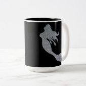 Tasse 2 Couleurs Parties scintillant d'argent étincelle sirène café (Devant droit)