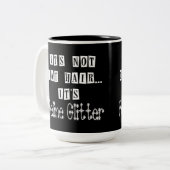 Tasse 2 Couleurs Parties scintillant de chat Humour de café à deux  (Devant gauche)