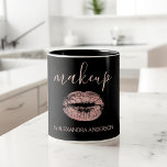 Tasse 2 Couleurs Parties scintillant or rose et maquillage en bâton<br><div class="desc">Blush Pink - Parties scintillant d'or Rose et boule à lèvres de maquillage Artist Coffee Cup. Le contact commercial et la profession peuvent être changés pour être utilisés pour n'importe quel type d'entreprise. Veuillez contacter le concepteur pour obtenir d'autres articles correspondants.</div>