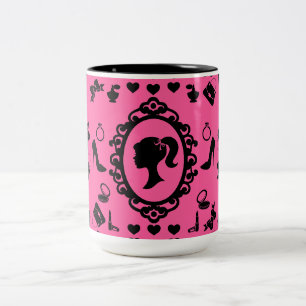 Tasse 2 Couleurs Parties scintillant Poupée Anniversaire rose Glam