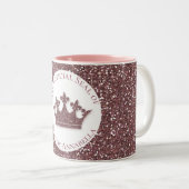 Tasse 2 Couleurs Parties scintillant rose Princesse Couronne Nom pe (Devant droit)