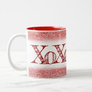 Tasse 2 Couleurs Parties scintillant rouge XOXO