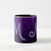 Tasse 2 Couleurs parties scintillant violet foncé monogrammé (Centre)